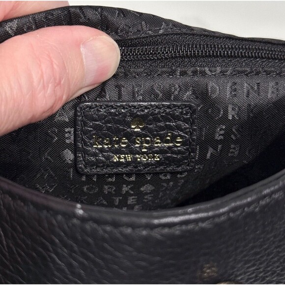 Kate Spade Highland Place Backpack Black Pebbled Leather Gold Hardware 11x10x4 main image 7